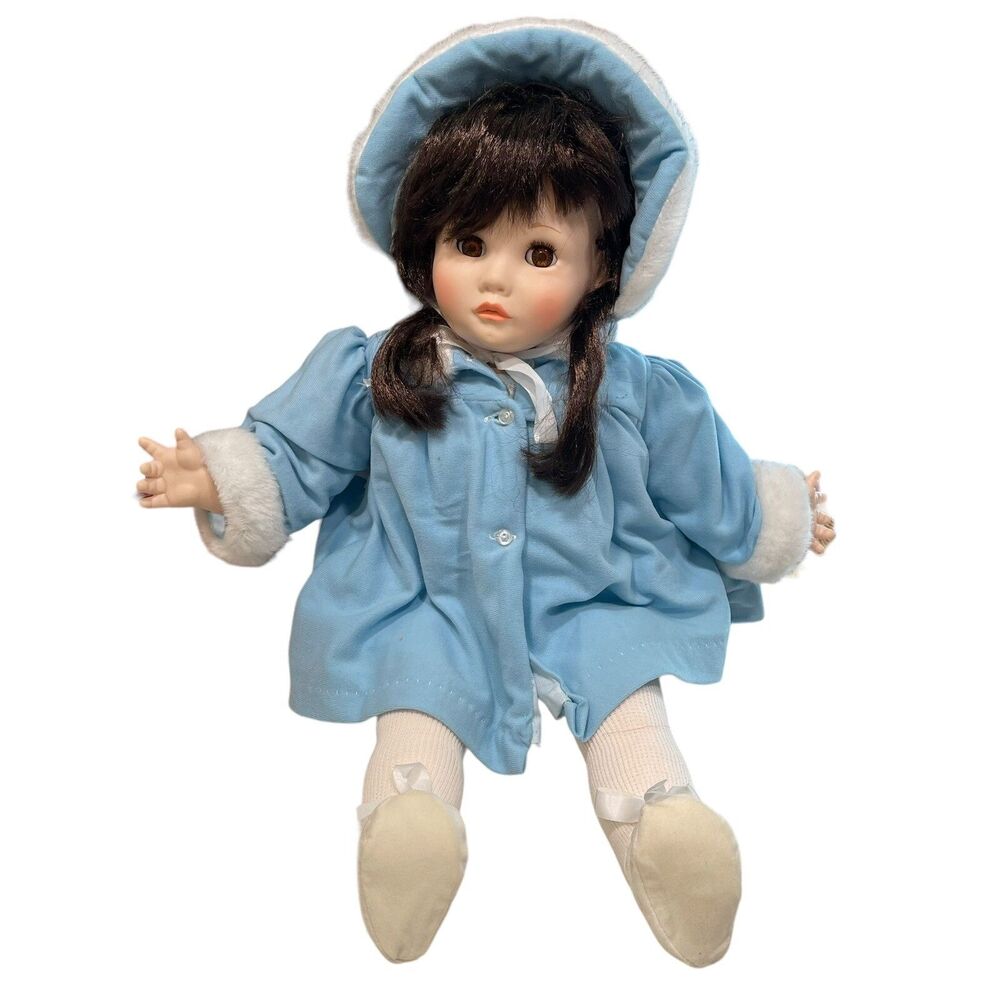 Vintage 1977 SUZANNE GIBSON 22" Doll Original BLUE Dress Coat Hat Cloth Vinyl